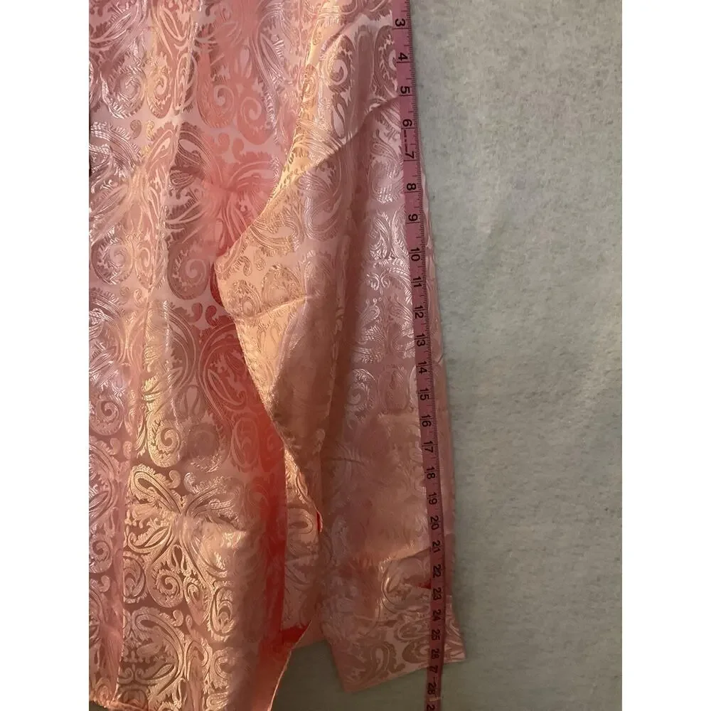 DiBanGu Shirt Mens XL Pink Paisley Jacquard Long Sleeve Party Dress Shirt - Picture 8 of 8